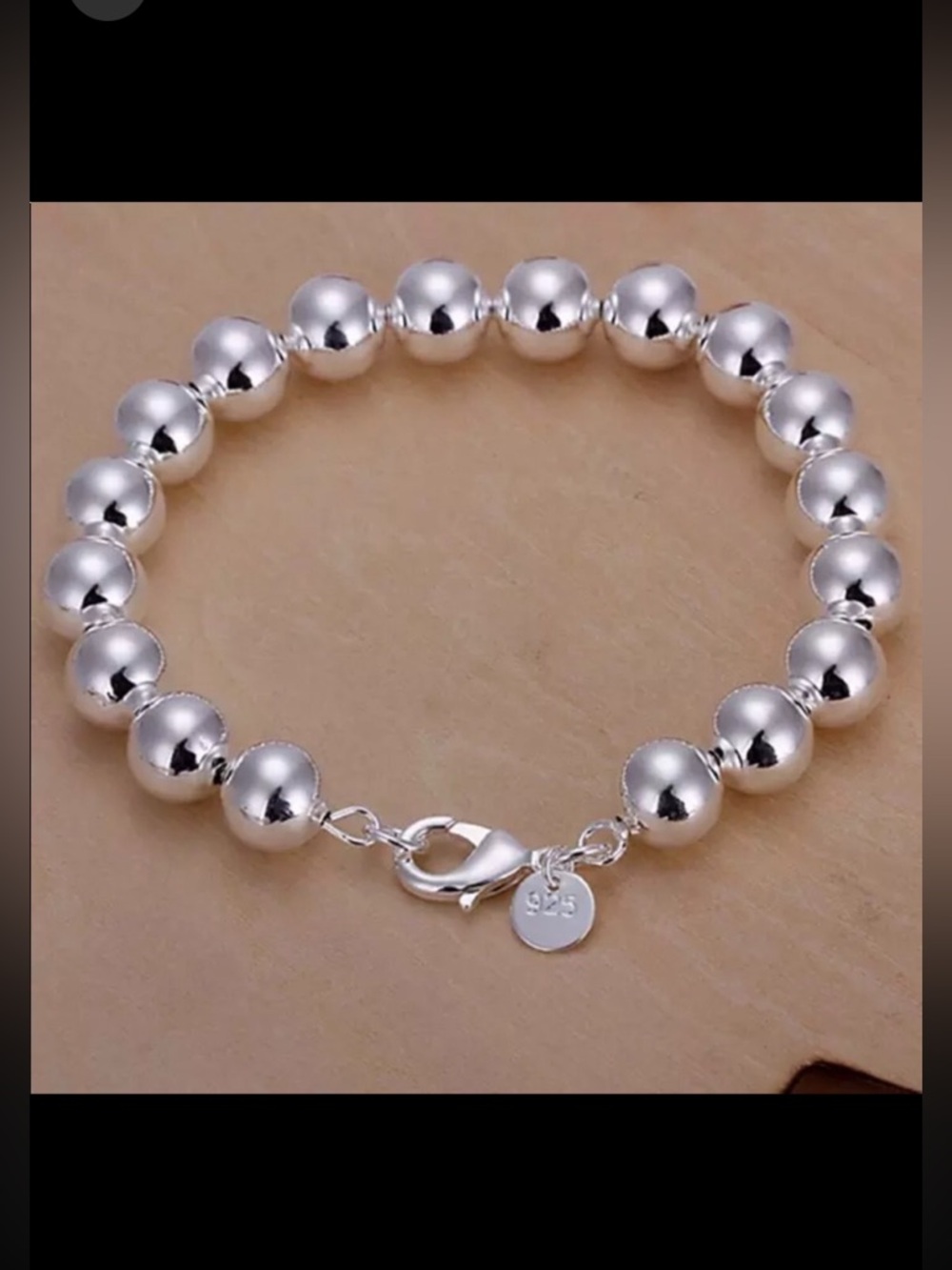 925 silver ball bead bracelet